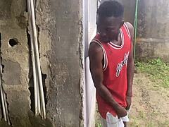 I slipped into the neighbor's place and fucked his wife hard under the staircase, her moans echoing as she screamed in her dress with cum dripping on her ass.