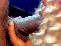 Big guy catches waitress in his arms