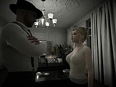 Blonde In Lingerie Voyeur Awakening