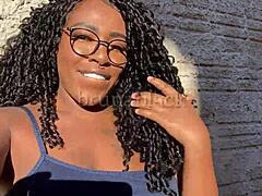 hey that young black teen goin solo masturbatin her creamy pussy at home