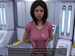 Bisexual girl next door in sexy outfit wants to chat with me in this anime hentai scene