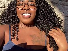 hey that young black teen goin solo masturbatin her creamy pussy at home