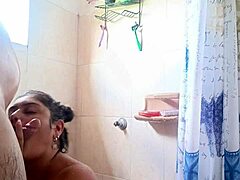 From bathroom to bed until I cover my Colombian stepmom's face in cum.