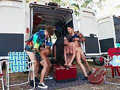 Athletic sluts swap dicks in vanlife