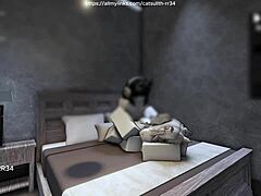 I was quietly fuckin a fan on the bed, ridin him cowgirl style