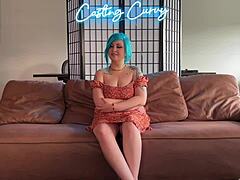Curvy stepmom's casting audition turns into intense facial reality