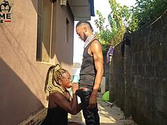 Slutty Neighbor Jasmine Candy Banged Outdoors by Curious Neighbors in Leather