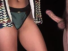 Damn! Cum spills on face after triple handjobs!