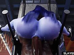 Widowmaker getting savagely fucked with subtitles in spanish