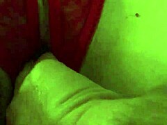 Shaved Pussy In Wet Red Thong Fingered