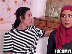 Lonely Arab Wife in Hijab Tempts Petite Foreign Student into Taboo Blowjob Affair