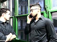 real estate agent takes 3 cocks at work double penetration and destroyed ass.