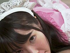 Japanese maid gets intense anal fuck