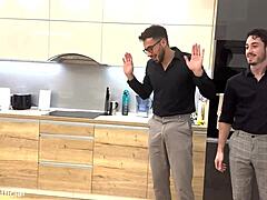 real estate agent takes 3 cocks at work double penetration and destroyed ass.