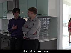 Damn! Stepbrothers Unload on Stepsisters' Faces in Wild Swap!