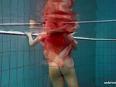 Hot Deniska Underwater Naked! Teen 18+ Shaved Wet Pool!
