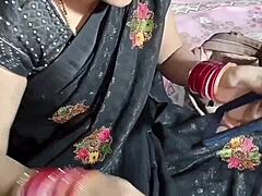Indian Beautiful Bhabhi In Black Saree Pissing For First Time On Wedding Night