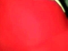 Blonde cougar rips clothes, masturbates with toys on stairs.