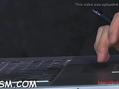 Filthy GIRL is MASTURBATING after dinner in BONDAGE with TOYS as a SLAVE.