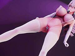 bitch knight dances energetically to music