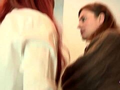 Sexy redhead seduces her blonde friend and shows her a good time