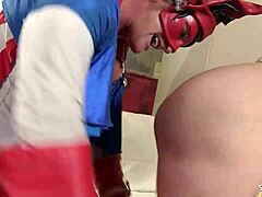 i love how curvy milf siri with big natural tits and red hair gets rough fucked after wrestling loss in cosplay roleplay