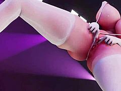 bitch knight dances energetically to music