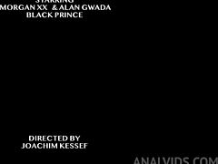 Kinky brunette Morgan XX takes big black cock in interracial DP