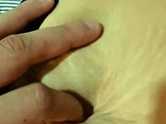 i explore her beautiful deep navel with a sensual massage, feeling her natural tits