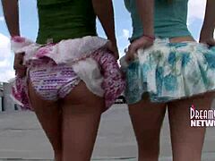 Busted flashing tits on campus!