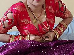 Stepbrother, make your sister-in-law moan in lehenga on the bed!