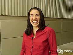 Cute Lilith masturbates to climax in bathroom solo