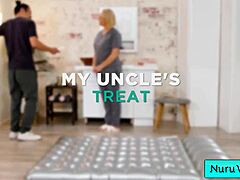 milf masseuse rubs big tits during nuru sex