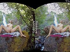 Yanks tattooed calliope rubs one out at waterfall!