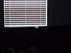 Big tit lesbian slut plays with shaved pussy and takes monster cock!