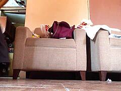 oh wow, shemale strutting in black high heels!