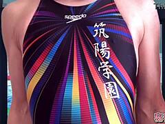 Borrowed Swimsuit Masturbation in Pool