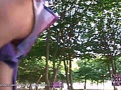 Gorgeous Blonde Stuns in Public Flashing Adventure. Florida Upskirt Outdoor Nude Show.