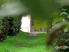 Hot Brunette Susan Ayn Relieves Piss Desperation Outdoors