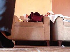 oh wow, shemale strutting in black high heels!