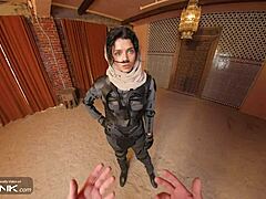 Brunette chani intensely rides atreides huge cock in dune parody