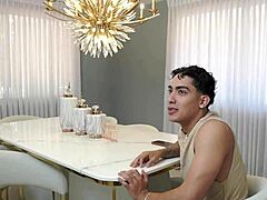Antonella jones seduces two hung studs and ends up with her mouth full in a double blowjob and hardcore fuck session