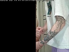 at the outdoor house party during spring break my stepmoms friend jerked off my small dick until orgasm in public