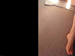 mature aunt flashes her huge shaved clit and cunt in homemade close-up video