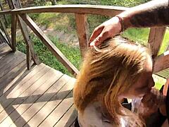 black lynn films vicky sixxx sucking my huge cock in public, moaning loud with blue eyes girlfriend.