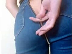 Solo in very comfortable jeans during softcore sex.