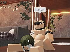 cute blonde boy gets creampie from soldier girl in army one on one blowjob