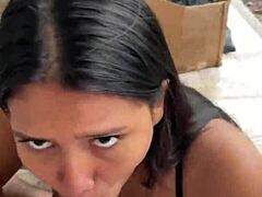 puta colombiana sucks cock on street, caught by neighbor 😱