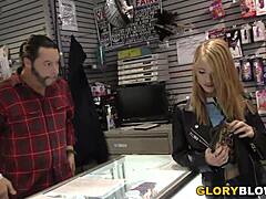 Petite Blonde Teen Hannah Hays Sucks Huge Black Monster Cock Through Gloryhole