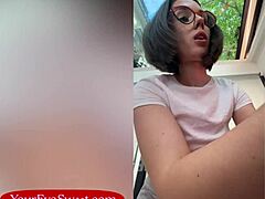 Big tits petite stylist topless during haircut rides dildo wildly